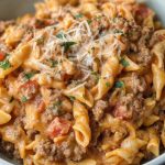 Creamy Rotel Pasta & Ground Beef