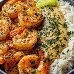 Garlic Butter Shrimp Bowl Recipe with Creamy Herb Rice 1