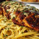 Spicy Cajun Chicken with Garlic Parmesan Linguine