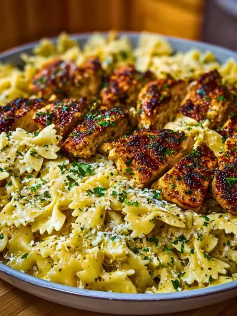 Cheesy Bowtie Pasta with Garlic Parmesan Chicken 2