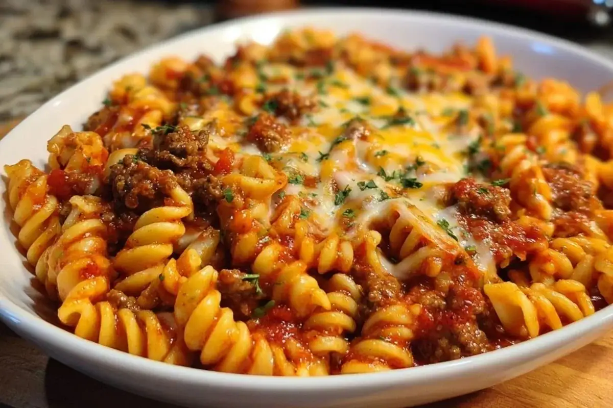 Cheesy Velveeta Rotini with Italian Beef Marinara 1