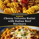 Cheesy Velveeta Rotini with Italian Beef Marinara Pin
