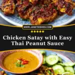 Chicken Satay with Easy Thai Peanut Sauce Pin