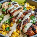 Chipotle Chicken Bowl with Black Beans, Corn, & Creamy Sauce 1
