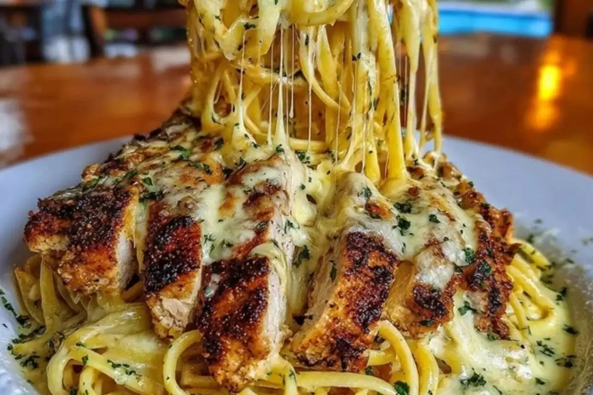 Creamy Cajun Chicken Linguine with Garlic Mozzarella Sauce 1
