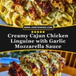 Creamy Cajun Chicken Linguine with Garlic Mozzarella Sauce Pin