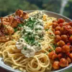Creamy Cajun Chicken Pasta with Whipped Roasted Garlic Feta & Crispy Chickpeas 1