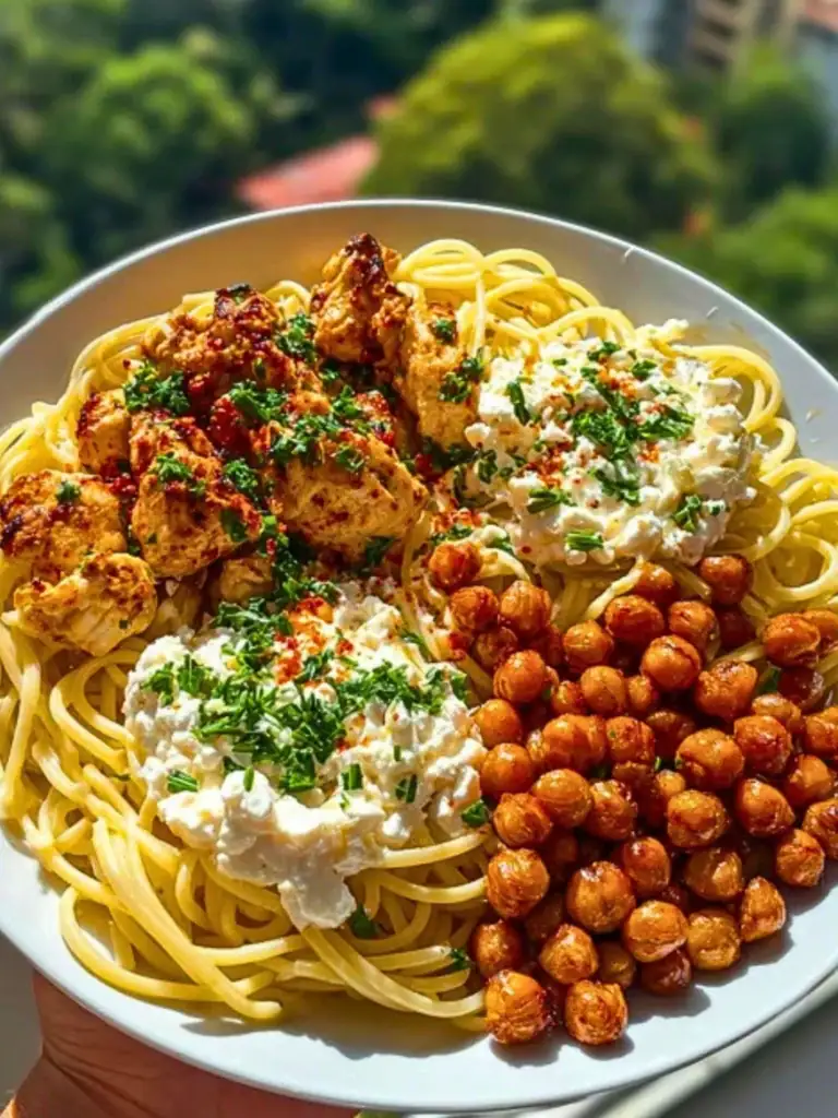 Creamy Cajun Chicken Pasta with Whipped Roasted Garlic Feta & Crispy Chickpeas 2
