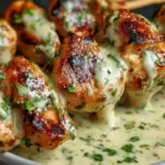 Creamy Garlic Sauce with Grilled Chicken Bites 1