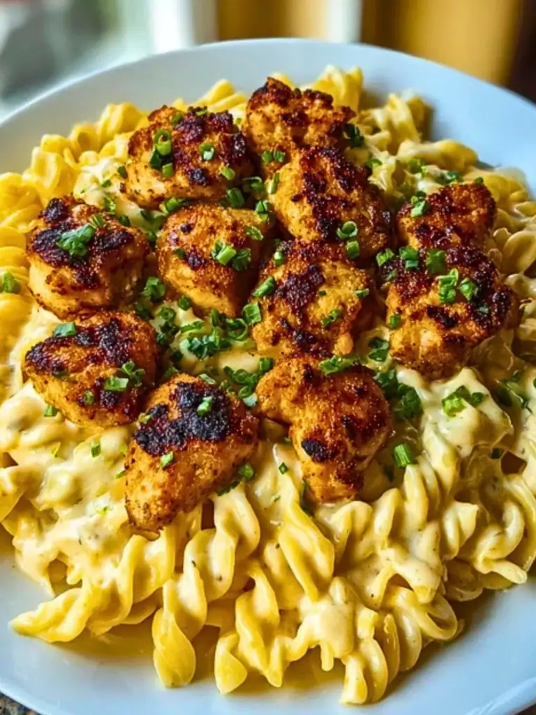 Creamy Jalapeño Garlic Chicken Bites with Twisted Cheddar Cajun Pasta 2