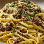 Creamy Parmesan Beef Linguine with Garlic Butter Sauce 1