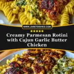Creamy Parmesan Rotini with Cajun Garlic Butter Chicken Pin