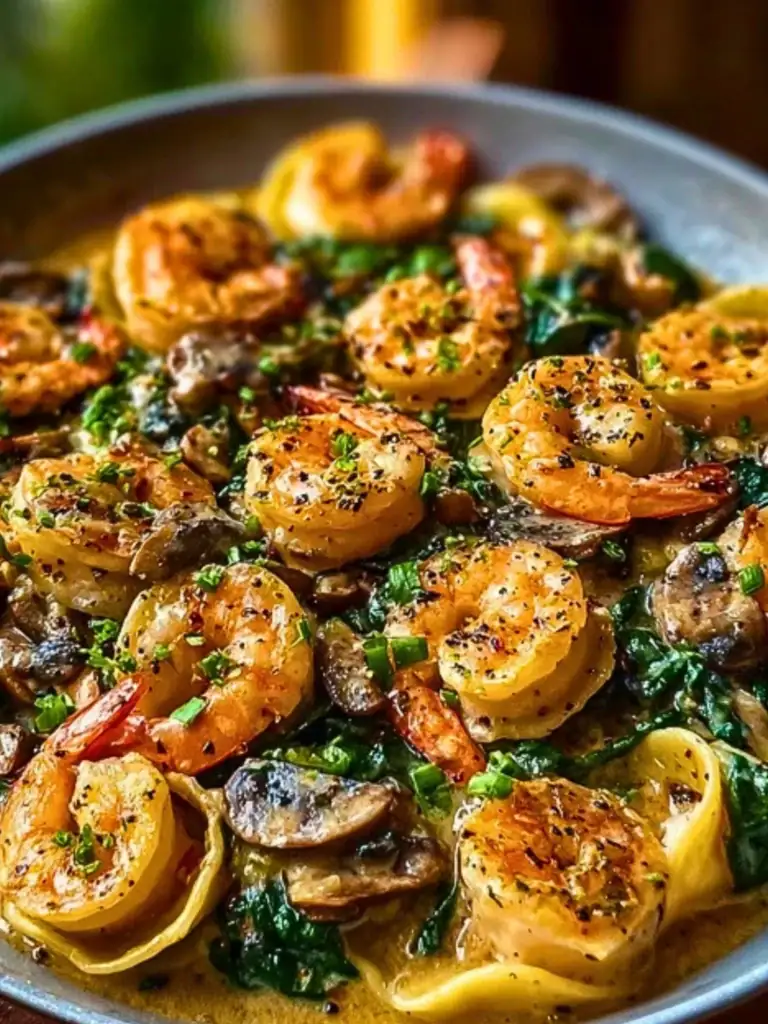 Creamy Spinach Mushroom Shrimp Shells 2