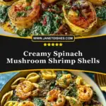 Creamy Spinach Mushroom Shrimp Shells Pin