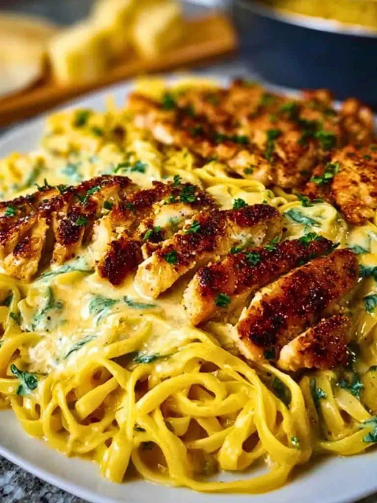Creamy Velveeta Chicken Linguine with Mozzarella Garlic Sauce 2