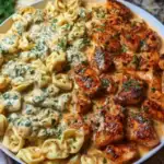 Easy Creamy Velveeta Chicken Tortellini with Mozzarella Garlic Sauce One-Pot Dinner 1