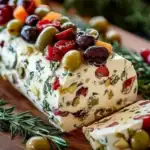 Festive Holiday Antipasto Cream Cheese Log 1