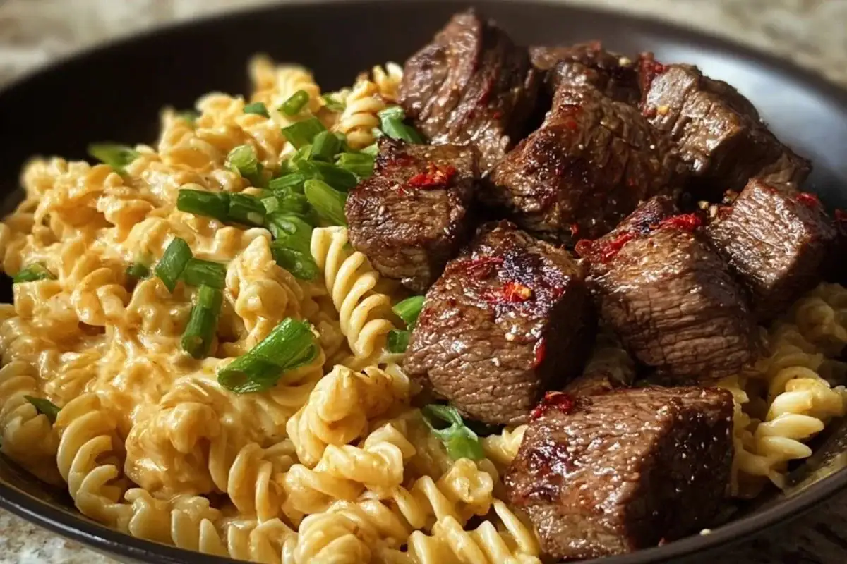 One-Pan Steak Bites & Cheesy Garlic Butter Noodles 1
