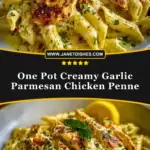 One Pot Creamy Garlic Parmesan Chicken Penne Pin