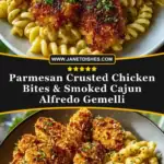 Parmesan Crusted Chicken Bites & Smoked Cajun Alfredo Gemelli Pin