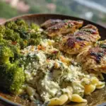 Pesto Chicken Alfredo with Spicy Feta Cream & Parmesan Broccoli Crunch 1