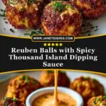 Reuben Balls with Spicy Thousand Island Dipping Sauce Pin