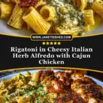 Rigatoni in Cheesy Italian Herb Alfredo with Cajun Chicken Pin