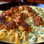 Spicy Cheesy Garlic Butter Chicken with Linguine in Four-Cheese Sauce 1