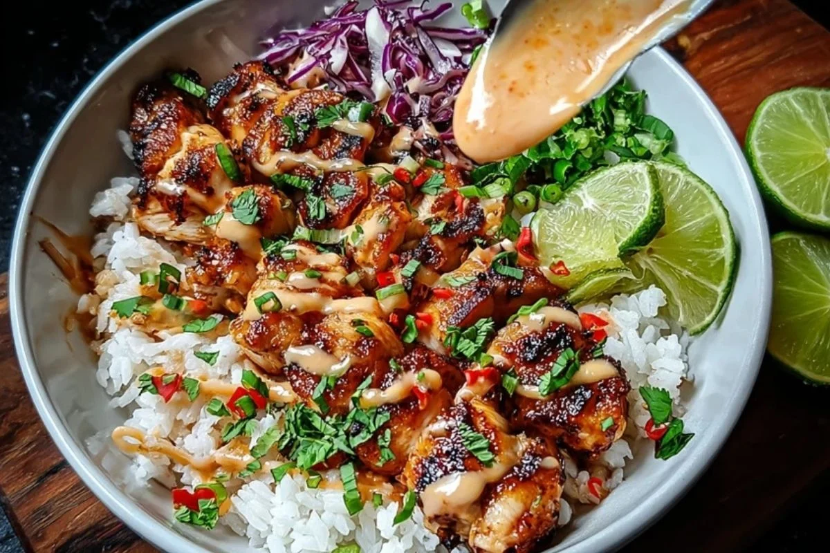 Sweet Chili Chicken Bowl with Coconut Lime Drizzle 1