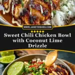 Sweet Chili Chicken Bowl with Coconut Lime Drizzle Pin