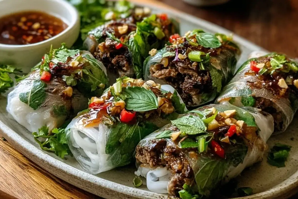 Thai Basil Beef Rolls 1