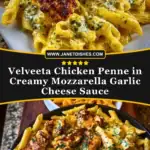 Velveeta Chicken Penne in Creamy Mozzarella Garlic Cheese Sauce Pin