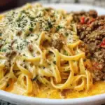 Cajun Beef Linguine in Creamy Velveeta Parmesan Garlic Sauce 1