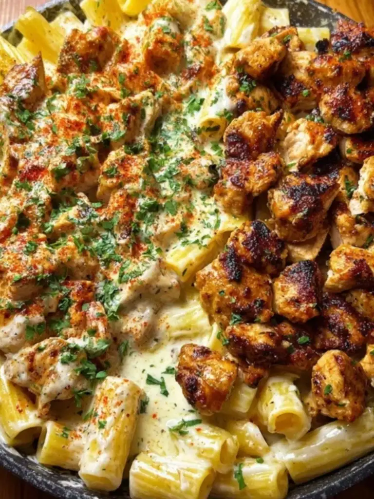 Cajun Garlic Butter Chicken Rigatoni in Cheesy Alfredo Sauce 2 (1)