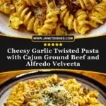 Cajun Garlic Butter Chicken Rigatoni in Cheesy Alfredo Sauce Pin (2)