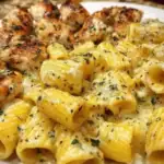 Cheesy Garlic Butter Chicken Rigatoni in Creamy Alfredo Sauce 1