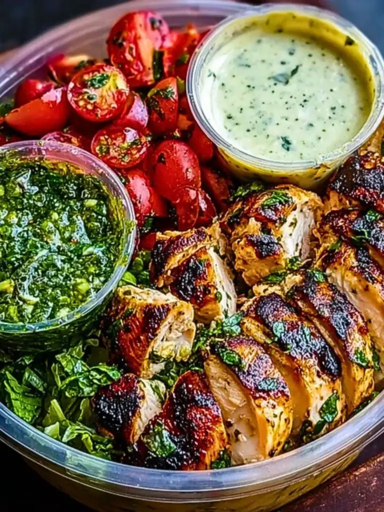 Chimichurri Grilled Chicken Bowl with Garlic Sauce 2