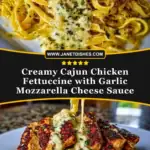 Creamy Cajun Chicken Fettuccine with Garlic Mozzarella Cheese Sauce Pin 1