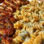 Creamy Cajun Chicken Rotini with Mozzarella Alfredo Sauce 1