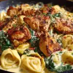 Creamy Chicken Tortellini with Spinach and Garlic Parmesan Cheese 1