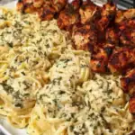 Creamy Garlic Butter Chicken & Linguine in Alfredo Sauce