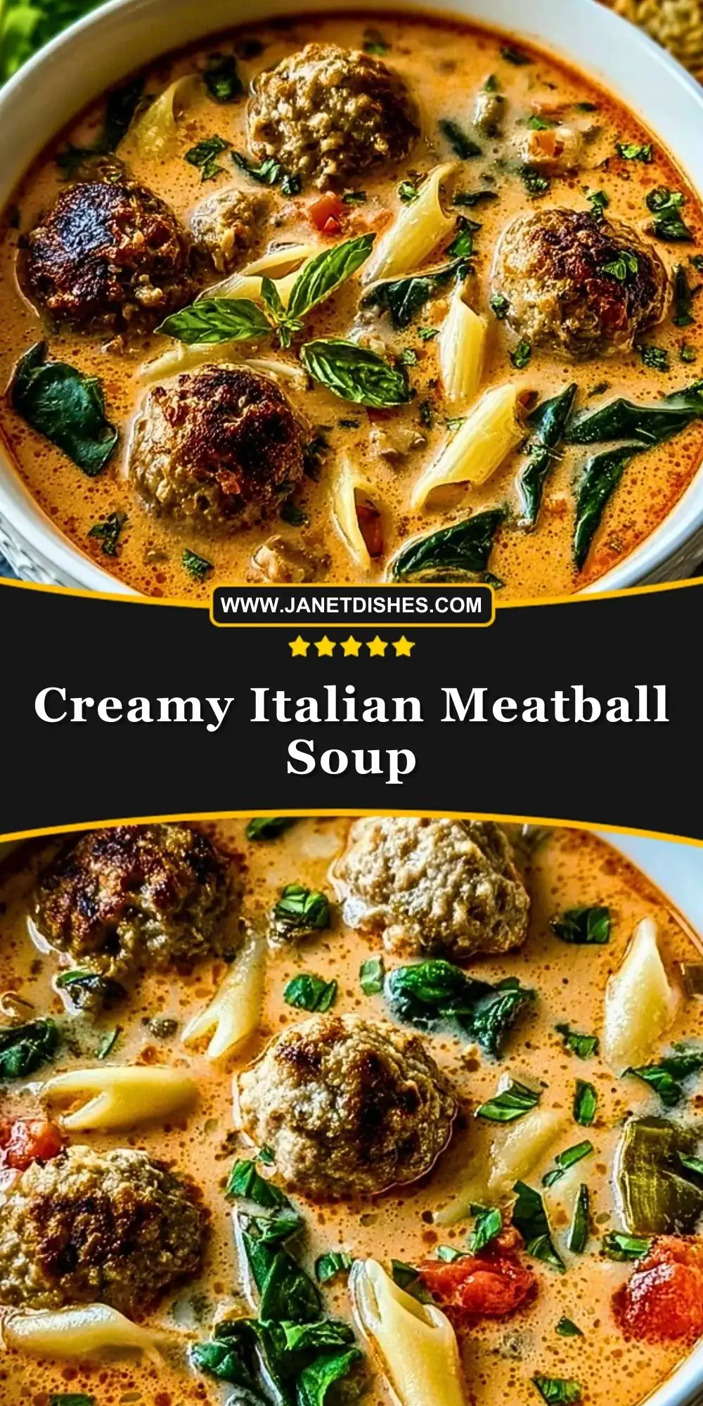 Creamy Italian Meatball Soup Pin 1