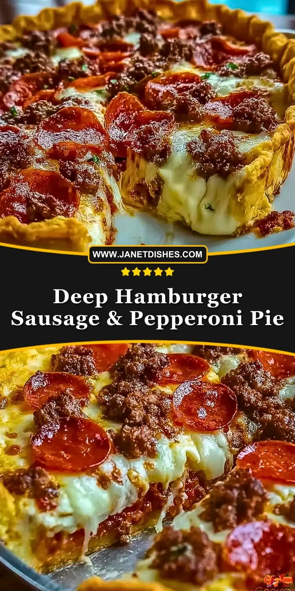 Deep Hamburger Sausage & Pepperoni Pie Pin 1