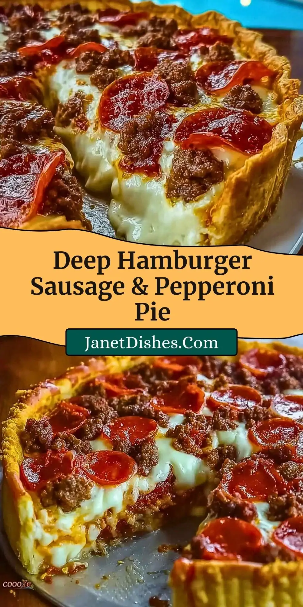 Deep Hamburger Sausage & Pepperoni Pie Pin 2