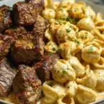 Garlic Butter Steak Bites & Creamy Chipotle White Cheddar Shells 1