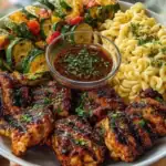 Garlic Chili Oil Chicken Bites & Cajun Alfredo with Charred Zucchini Twists 1