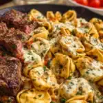 Garlic Steak & Cheese-Filled Tortellini Skillet 1