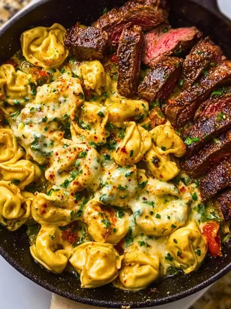 Garlic Steak & Cheese-Filled Tortellini Skillet 2