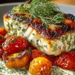 Grilled Cod with Roasted Tomatoes & Creamy Dill Sauce 1