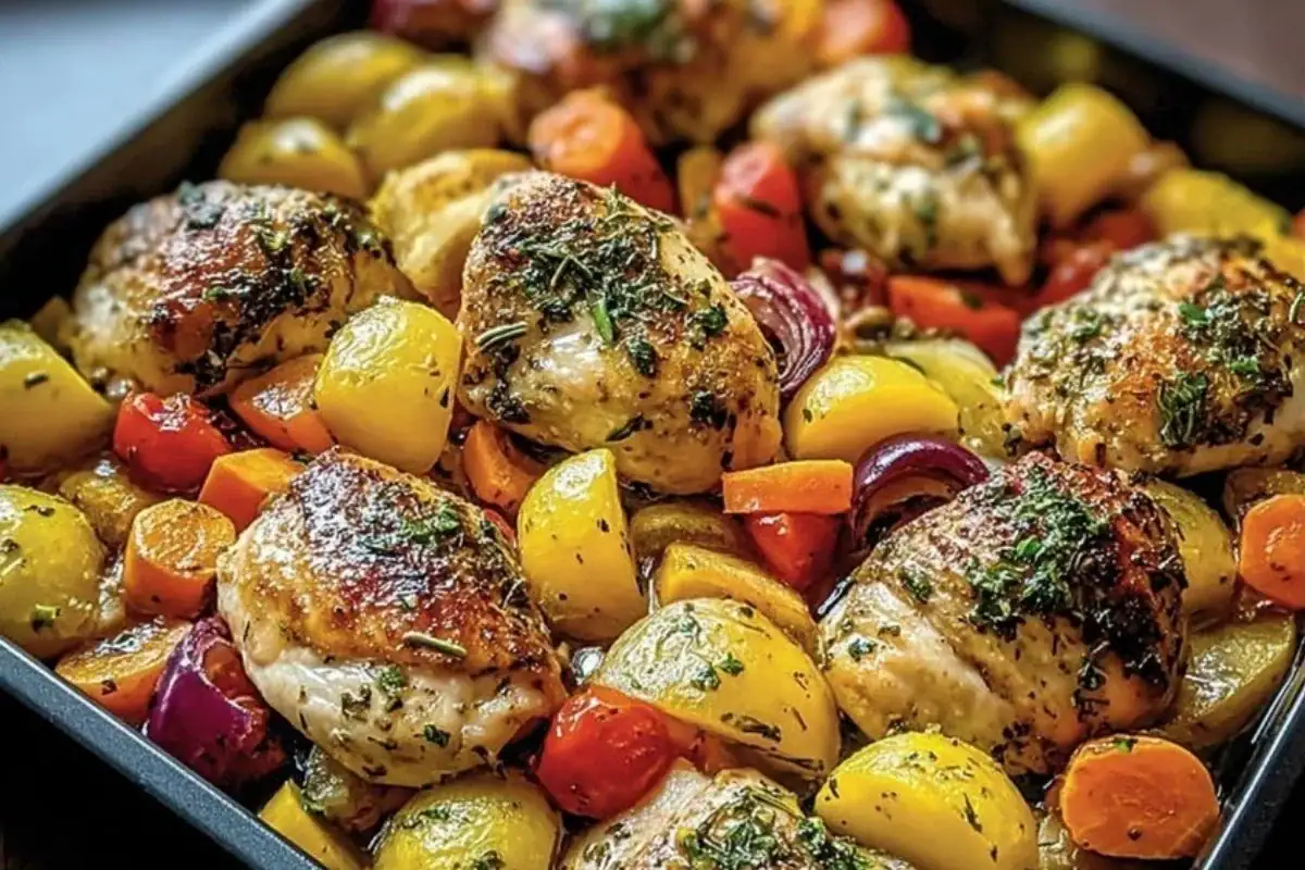 Insanely Good One-Pan Herb Chicken & Roasted Veggie Bake 1